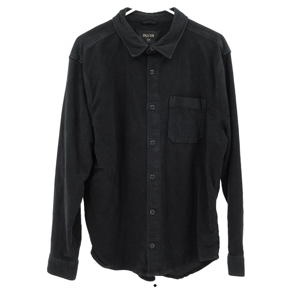 DU/ER Flannel Shirt SZ L Moleskin No Sweat Brushed Fabric Heavyweight Utility